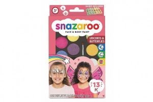 Barvy na obličej 13ks - jednorožec, motýl v krabičce 15x25cm karneval