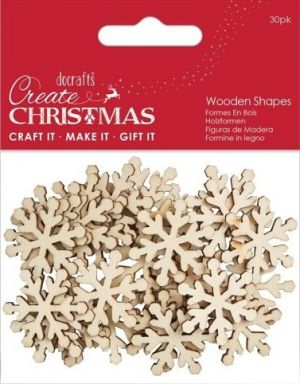 Dekorace PMA 174576 dřevo vločky 30ks