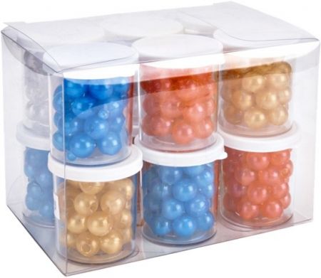 Korálky BR-693 plastové perleťové mix barev 12ks