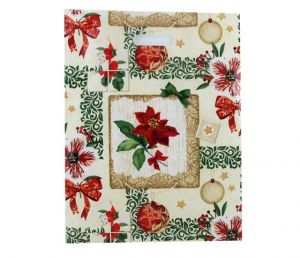 Taška vánoční 35,5 x 46cm - Vánoční růže