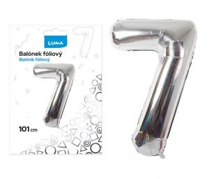 Balonek foliová číslice č.7 STŘÍBRNÁ