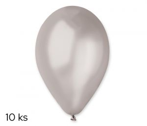 OB balónky GM90 - 10 balónků 26cm metal. stříbrná