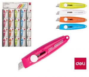 Nůž 75mm odlamovací mini DELI E2020 mix