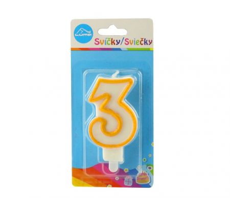 Svíčka č.3 zlatá LUMA