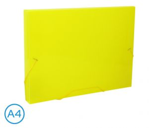 Desky na spisy s gumou, box A4 LUMA, žlutý