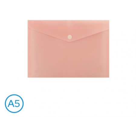 Obal spisový s klopou a drukem A5 pastel LUMA, růžový