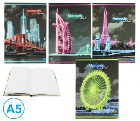 Kniha záznamová A5 linka 96l Metropolis