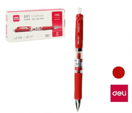Gelové pero DELI S01 červené (DELI EQ10440)