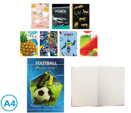 Kniha záznamová A4 linka, mix