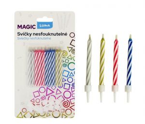Svíčka 10ks MAGIC nesfouknutelná LUMA