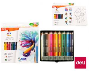 Pastelky DELI aquarelové 24 barev Color Emotion EC00720