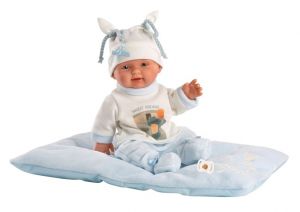 Llorens 26311 NEW BORN CHLAPEČEK - realistická panenka miminko s celovinylovým tělem - 26