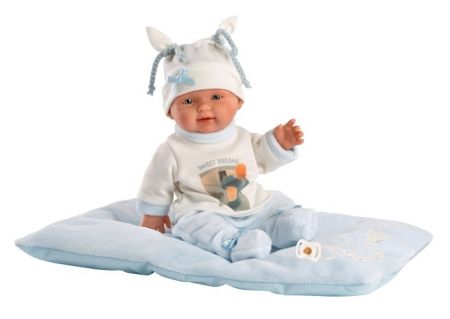 Llorens 26311 NEW BORN CHLAPEČEK - realistická panenka miminko s celovinylovým tělem - 26