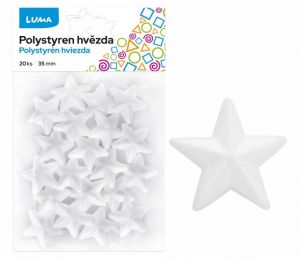 Polystyren - Hvězda 35mm, 20ks