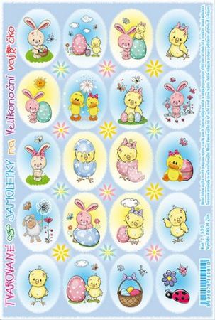 Velikonoční samolepky glitrované - kráíček