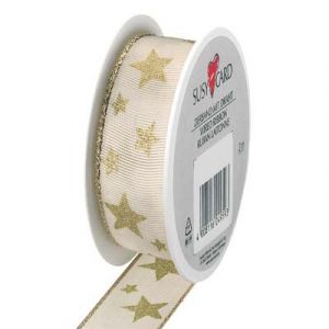 SusyCard - Textilní stuha, krémovo zlatá