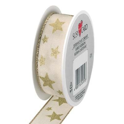 SusyCard - Textilní stuha, krémovo zlatá