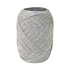 Dárková stuha 10m, třpytivá stříbrná