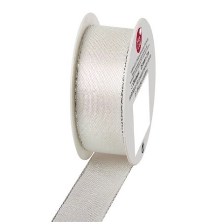 Textilní stuha saténová, bílá