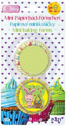 Papírové košíčky na pralinky 50 ks s velikonočním motivem 