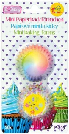 Papírové košíčky na pralinky 50 ks č. P-805 duha / motýlci