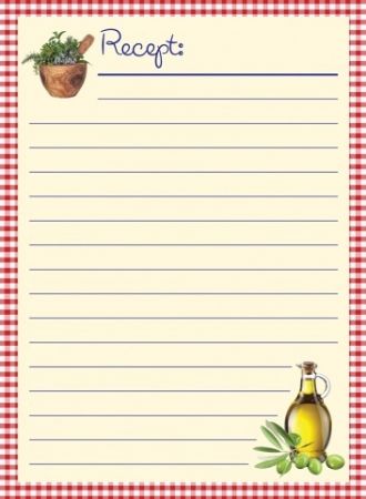Volné listy na recepty 20ks