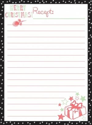 Volné listy na recepty A5 20ks/bal Vánoce