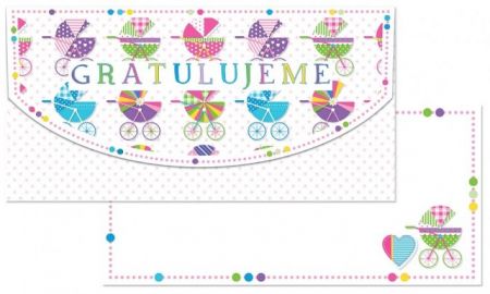 Dárková obálka na peníze nebo poukázky - č. 21816 DO Text: Gratulujeme