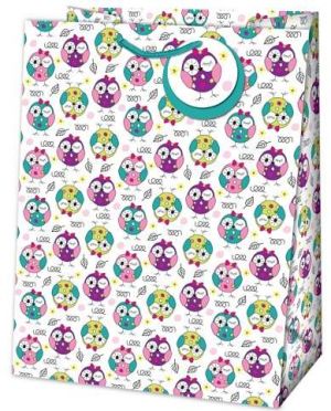 Dárková taška JUMBO- 22045 TJ Jumbo matt o rozměrech 33x13,7x44,5cm s motivem sov