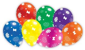 7 Balónky všech barev s motivem kytek č. B-7