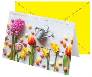 Blahopřání s barevnou obálkou bez textu s motivem květin