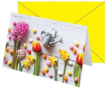 Blahopřání s barevnou obálkou bez textu s motivem květin