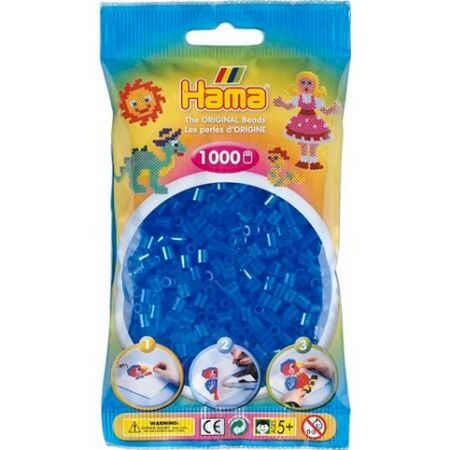 HAMA MIDI Zažehlovací korálky průhledné tm. modré 1000ks
