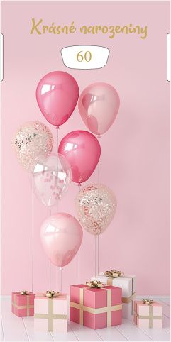 Blahopřání &quot;RR&quot; Celorok 418 otočné balonky růž.