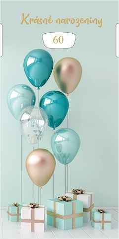 Blahopřání &quot;RR&quot; Celorok 419 otočné balonky modr.