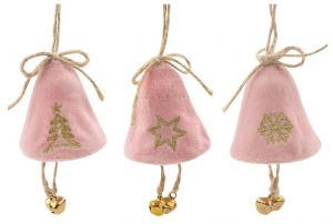 Zvonek plyšový s rolničkou 6 cm,na zavěšení