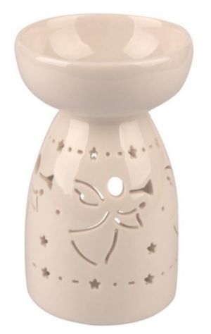 Aromalampa porcelánová bílá s andělem 14,2 cm