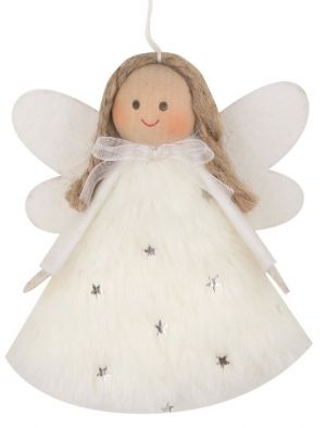 Anděl bílý 9 cm na zavěšení