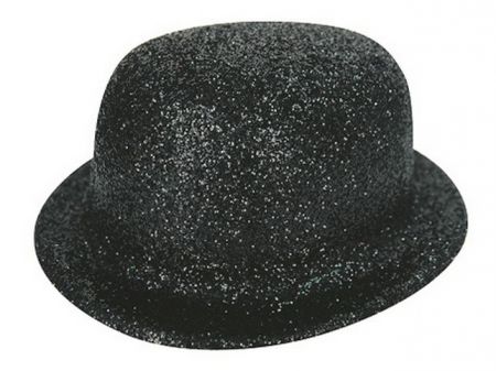 Karnevalová buřinka s glitry, výška 10 cm - 5. ČERNÁ