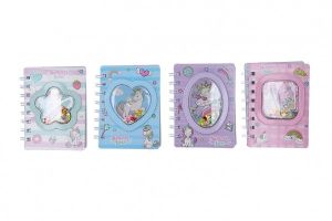 Poznámkový blok/notes Jednorožec kroužkový linkovaný 60 stran 4 barvy v sáčku 10x12cm