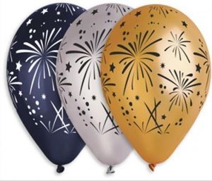 Balónek, Ohňostroj, mix barev, 33 cm - 10 kusů