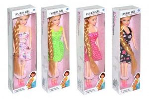 Panenka s copem plast 28cm 4 druhy v krabici 8x31x4,5cm