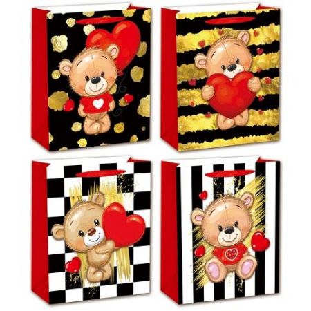 Dárková taška L - Medvědi a srdce