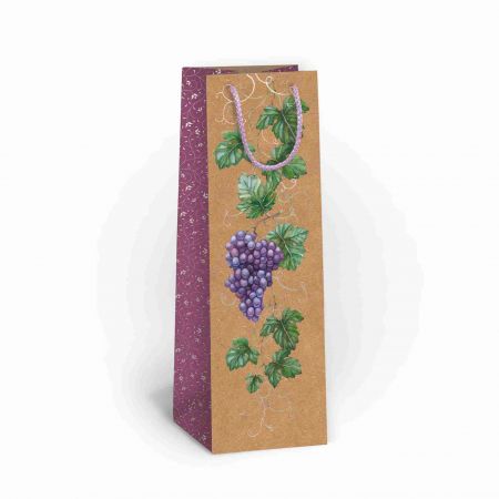 ARGUS Dárková papírová taška NATUR na víno (11 x 36 cm) 07340012