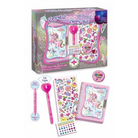 Diář se svítícím perem sada - jednorožec