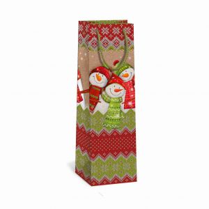 ARGUS Dárková papírová taška NATUR na víno (11 x 36 cm) 08340016