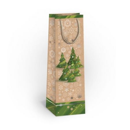 ARGUS Dárková papírová taška NATUR na víno (11 x 36 cm) T3N 08340029