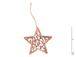 Hvězda kov měděná 9 cm - závěs