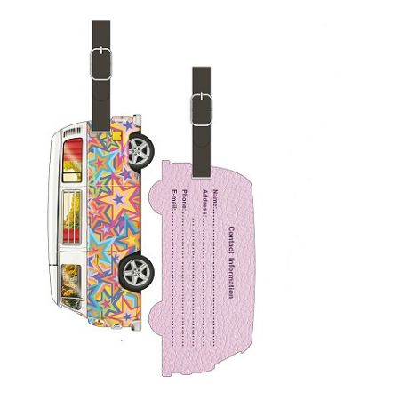 ARGUS Jmenovka na zavazadla 3D retro auto ružové 23140002