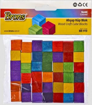 Kostka dřevěná barevná 1,5cm BR-919